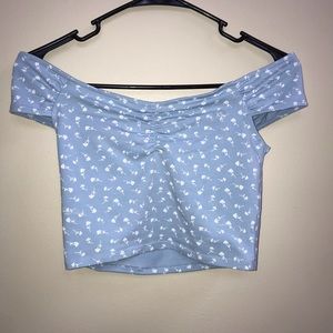 {Pacsun} Me to We blue patterned crop top